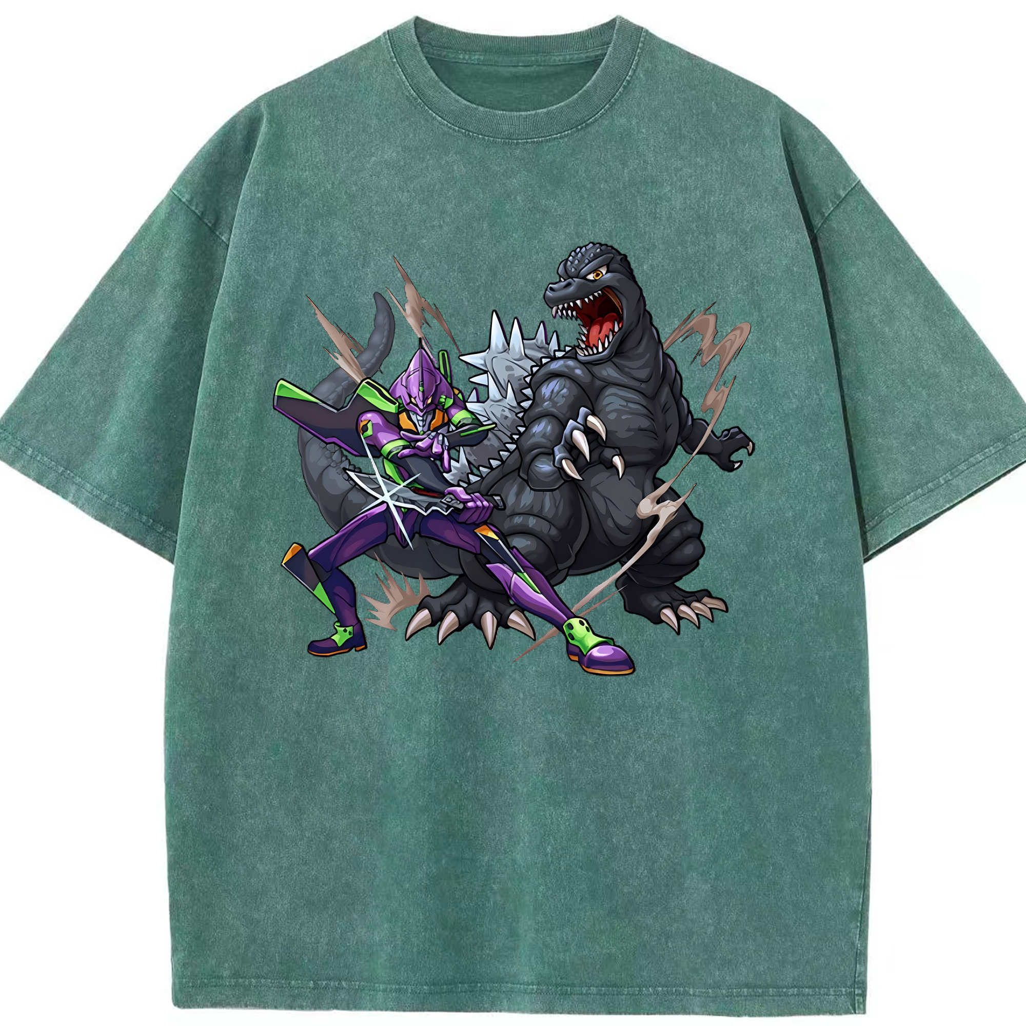 （画像用） EVA 新世紀エヴァンゲリオン 綿100% ヴィンテージ風 半袖Tシャツ（フロントプリント）